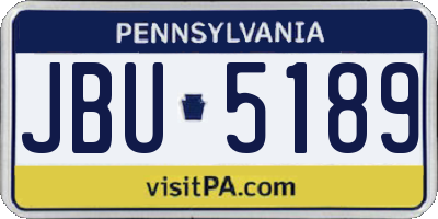 PA license plate JBU5189