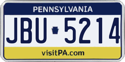 PA license plate JBU5214