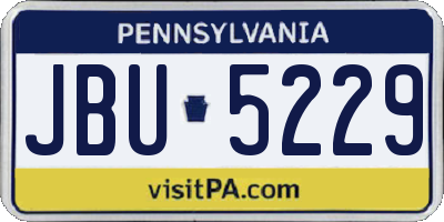 PA license plate JBU5229