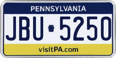 PA license plate JBU5250