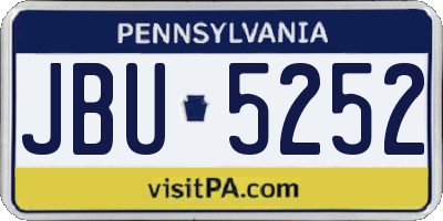 PA license plate JBU5252