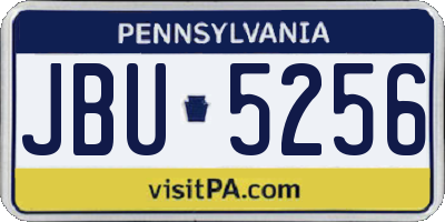 PA license plate JBU5256