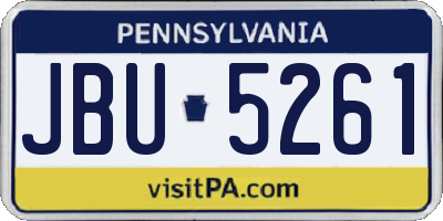 PA license plate JBU5261