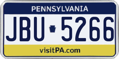 PA license plate JBU5266