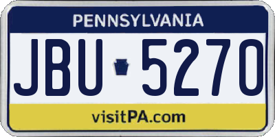 PA license plate JBU5270