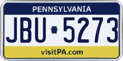 PA license plate JBU5273