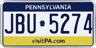 PA license plate JBU5274