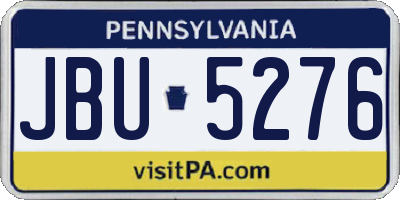 PA license plate JBU5276