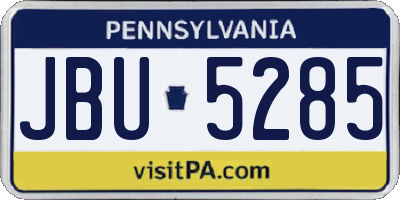 PA license plate JBU5285