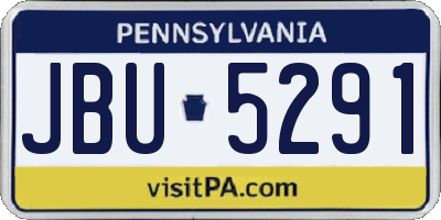PA license plate JBU5291