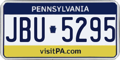 PA license plate JBU5295