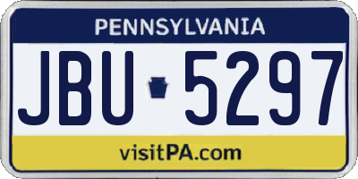 PA license plate JBU5297
