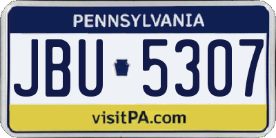 PA license plate JBU5307