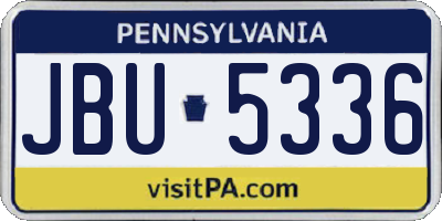 PA license plate JBU5336