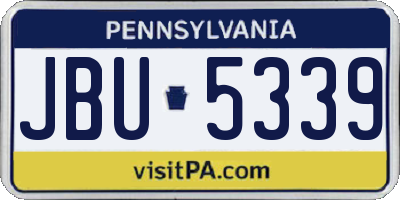 PA license plate JBU5339
