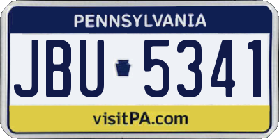 PA license plate JBU5341