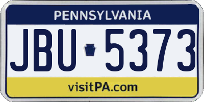 PA license plate JBU5373