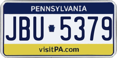 PA license plate JBU5379
