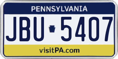 PA license plate JBU5407