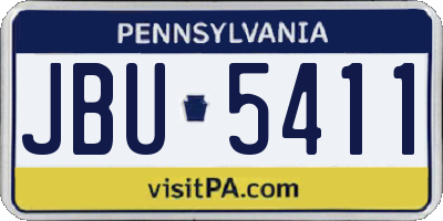 PA license plate JBU5411