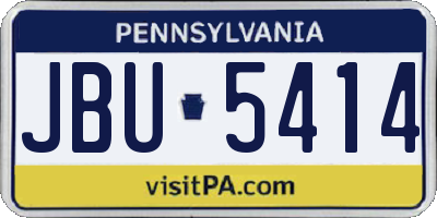 PA license plate JBU5414
