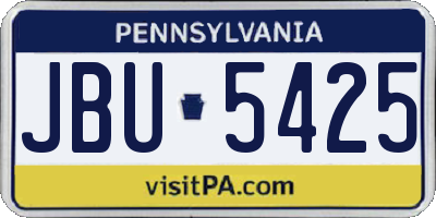 PA license plate JBU5425