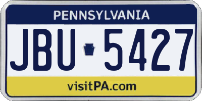 PA license plate JBU5427