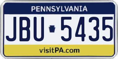PA license plate JBU5435
