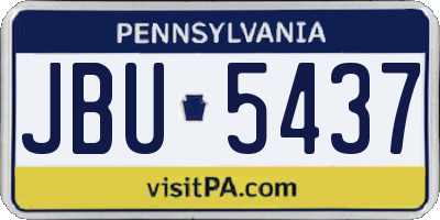 PA license plate JBU5437