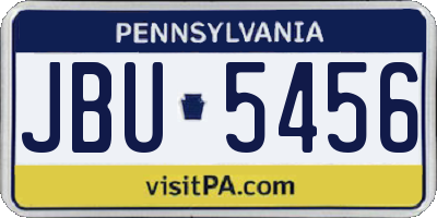 PA license plate JBU5456
