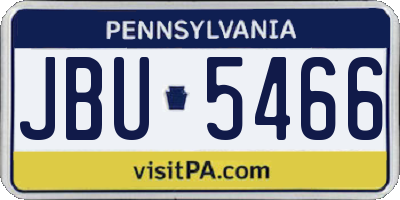 PA license plate JBU5466