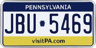 PA license plate JBU5469