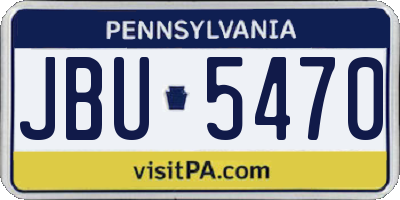 PA license plate JBU5470