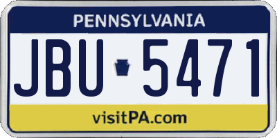 PA license plate JBU5471