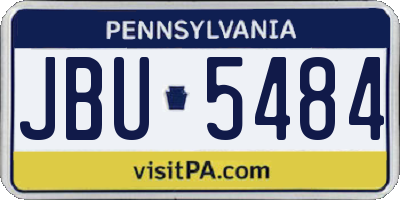 PA license plate JBU5484