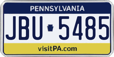 PA license plate JBU5485