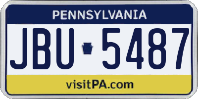 PA license plate JBU5487