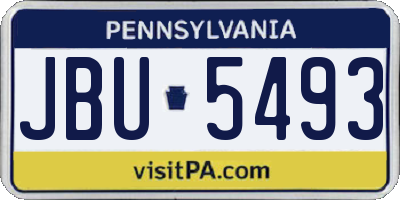 PA license plate JBU5493