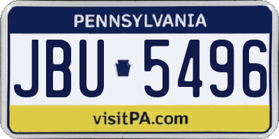 PA license plate JBU5496