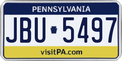 PA license plate JBU5497