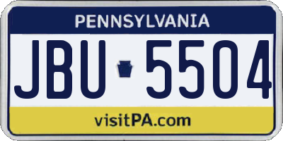 PA license plate JBU5504