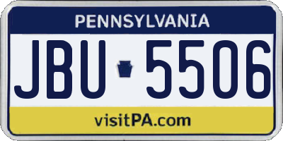 PA license plate JBU5506