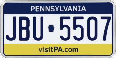 PA license plate JBU5507