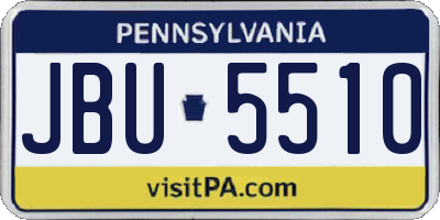 PA license plate JBU5510