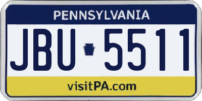 PA license plate JBU5511