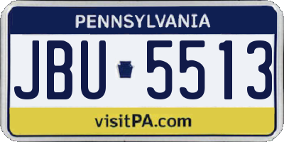 PA license plate JBU5513