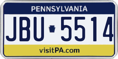 PA license plate JBU5514