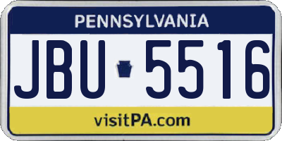 PA license plate JBU5516