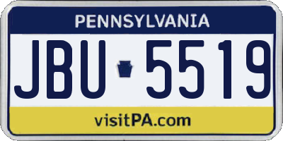 PA license plate JBU5519