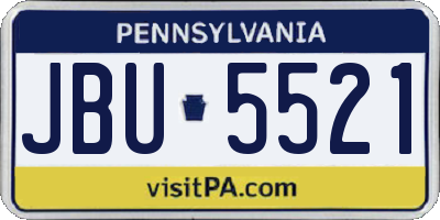 PA license plate JBU5521